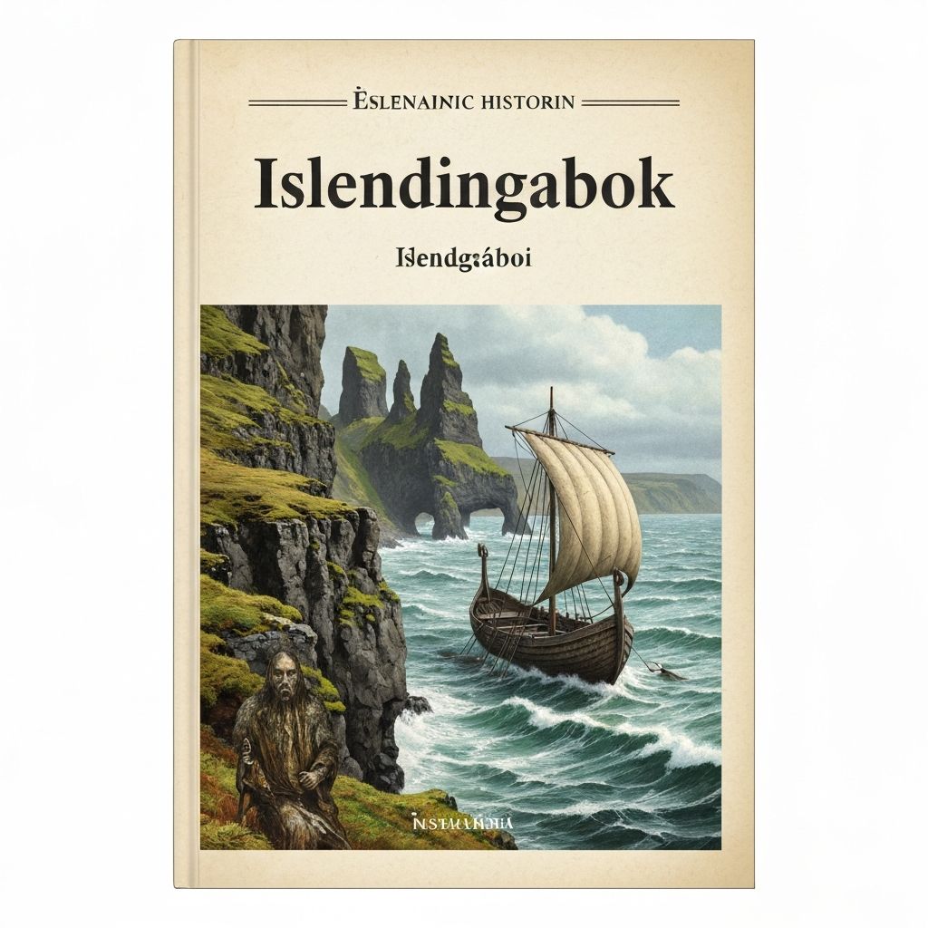 Kápa bókarinnar Íslendingabók og Landnámabók